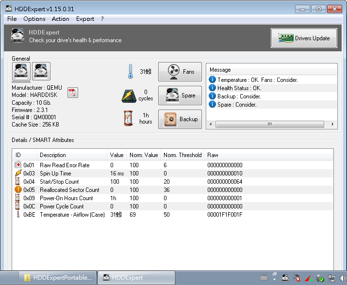 HDDExpert 1.20.1.55 免安裝，固態硬碟檢測工具