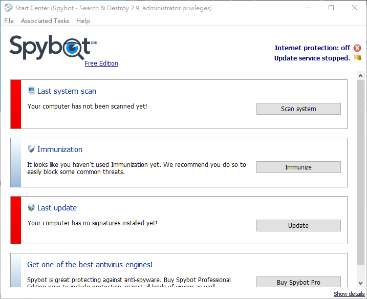 Spybot – Search & Destroy 2.9.85 免安裝，免費間諜防護軟體