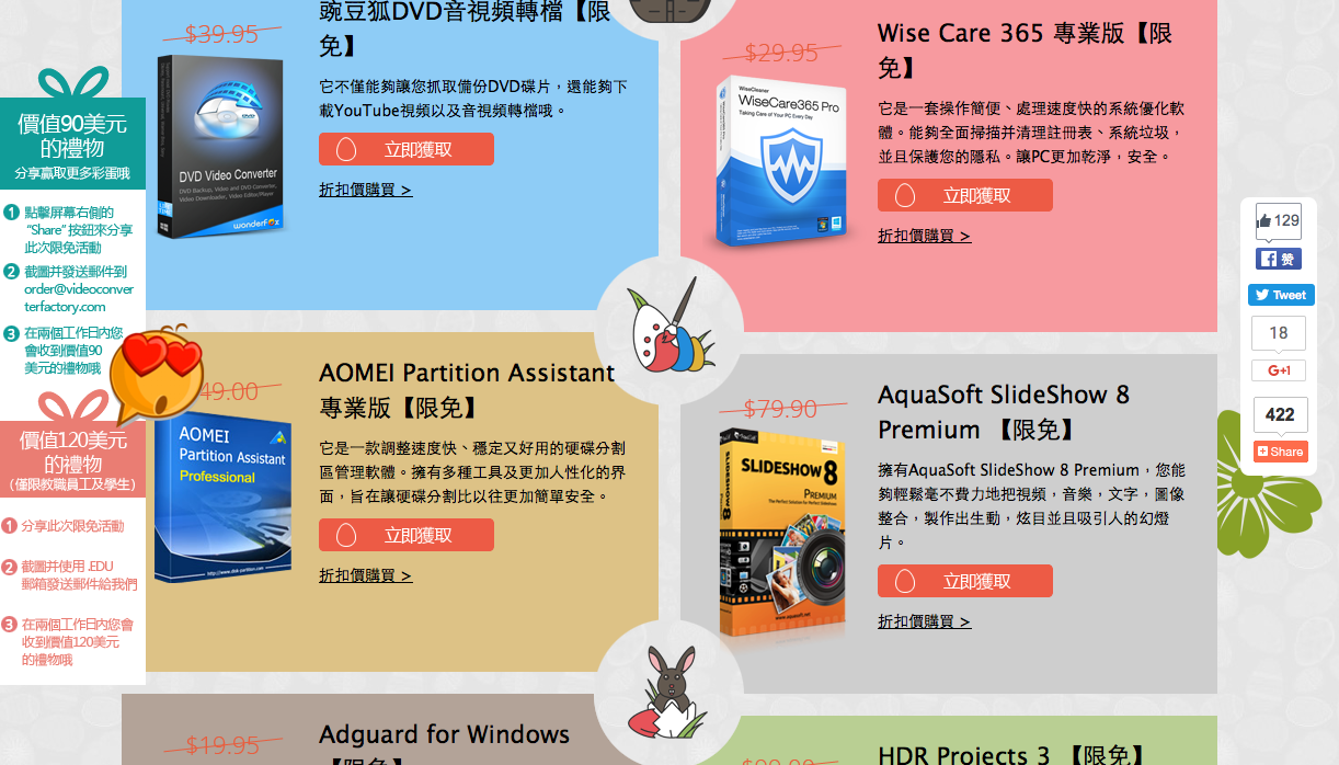WonderFox 復活節瘋狂限免活動 (總價值440美元) Wise Care 365 Pro、AOMEI Partition Assistant Pro、MiniTool Power Data Recovery……