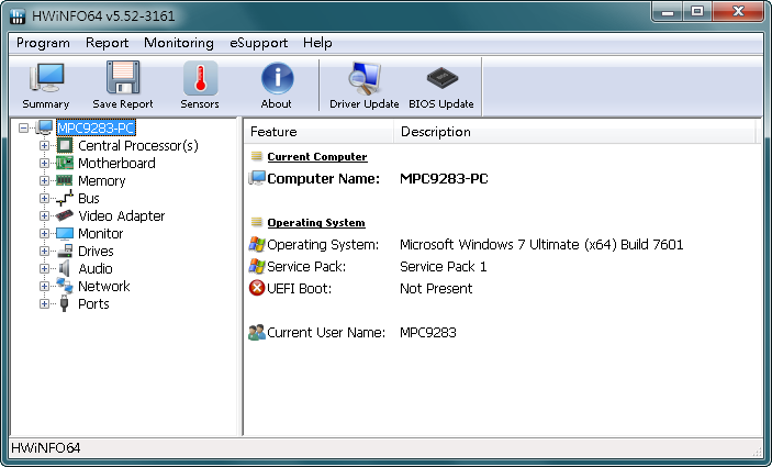 HWiNFO 7.36 免安裝版，硬體規格檢查軟體