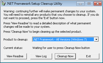 .NET Framework Cleanup Tool 2017.11.21 免安裝，微軟 .NET Framework移除工具