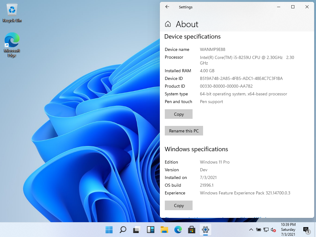 免費下載 Windows 11 ISO 測試預覽版 (build 21996.1)