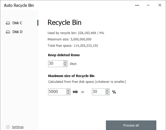 Auto Recycle Bin 1.11，資源回收筒自動清理工具