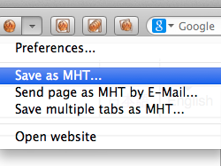 [Firefox] UnMHT 6.5.5，把網頁保存成mht格式