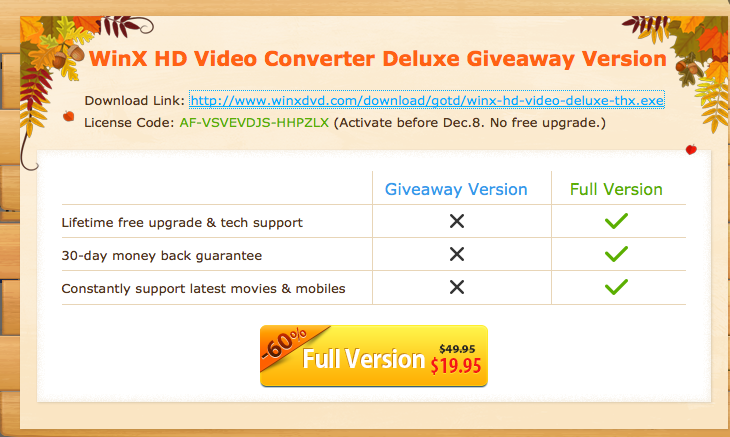 Digiarty Software 的 WinX HD Video Converter Deluxe 5.9.0 限免活動（含繁體中文）
